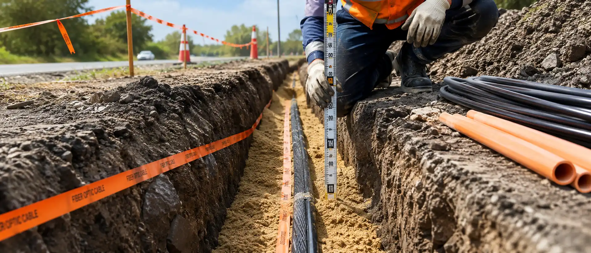 Underground fiber optic cable trench depth Underground fiber optic cable trench depth
